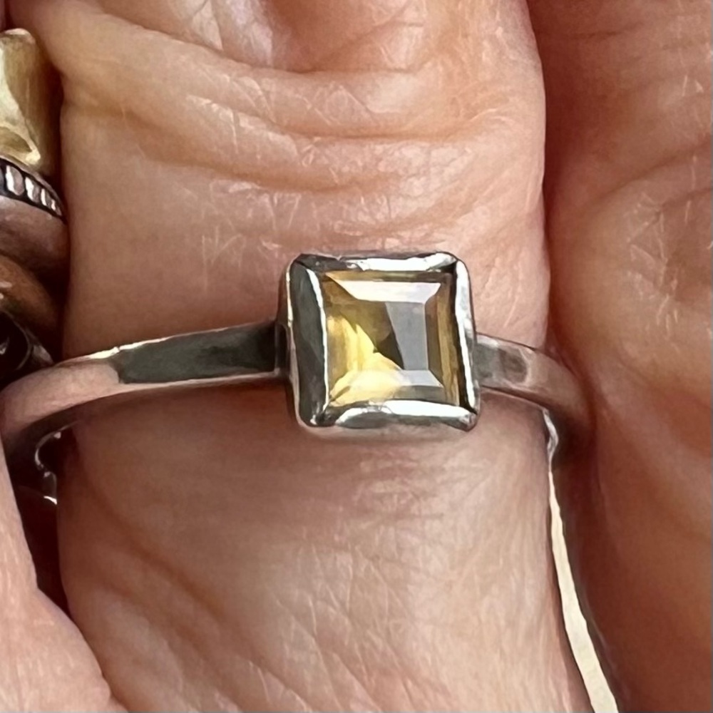 Yellow Topaz and Sterling Ring